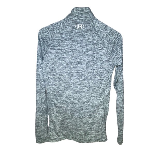 Under Armour HeatGear Gray Long Sleeve 1/4 Zip Performance Training Wicking - Picture 2 of 6